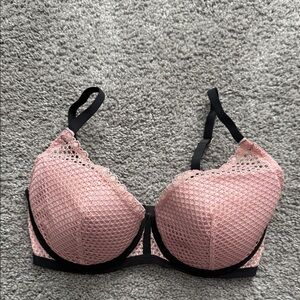 Victoria's Secret Pink and Black Lace Bra